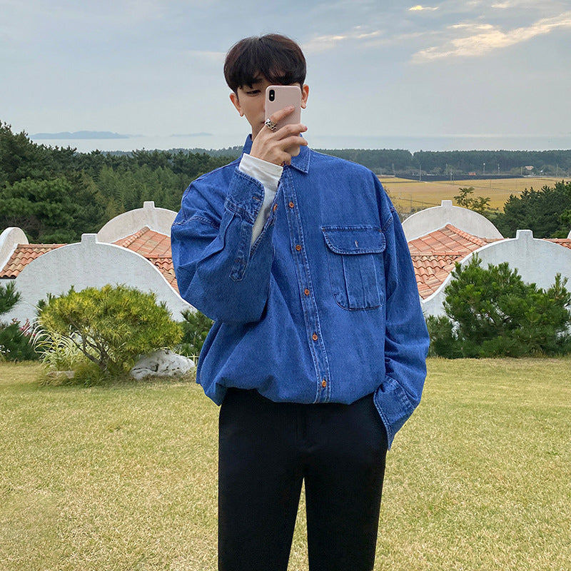 Denim Shirt Men's Spring New Long Sleeve