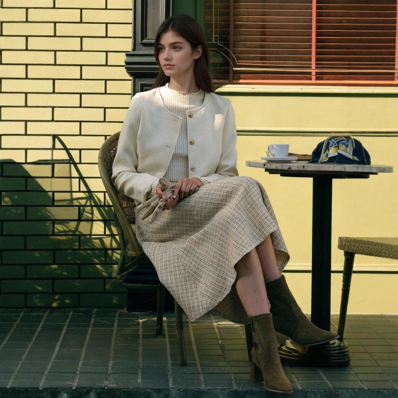 New High-waisted Midi Flared Skirt