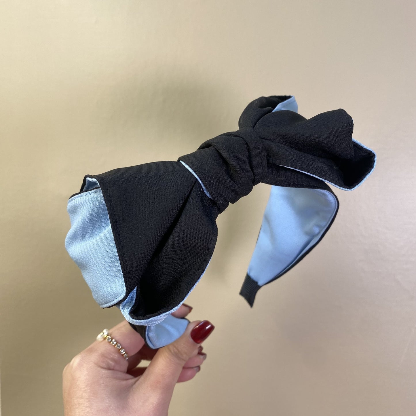 Retro Solid Color Three-dimensional Multilayer Bow Headband