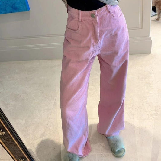 Slimming And Straight Corduroy Casual Pants Trousers For Women