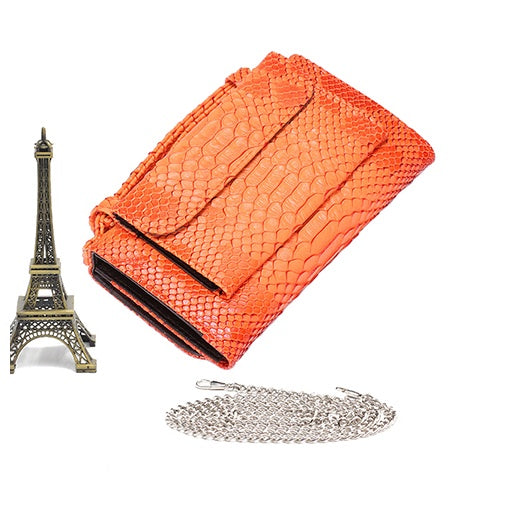 New snake pattern clutch bag handbag chain shoulder Messenger bag wallet ladies long section