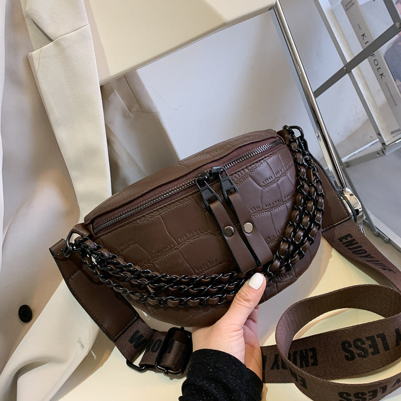 Wide Shoulder Strap Waist Fashion Chain Bag