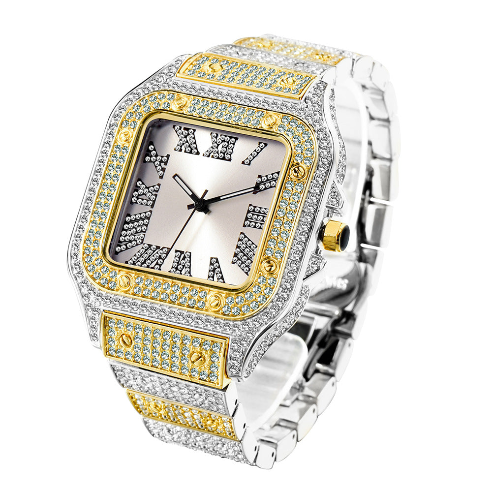 Fashion Hip Hop Diamant Fuldt Diamant Firkantet Herreur