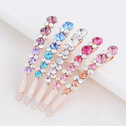 Shiny Rhinestone Bow Girls All-match Hairpin With Bangs Clip