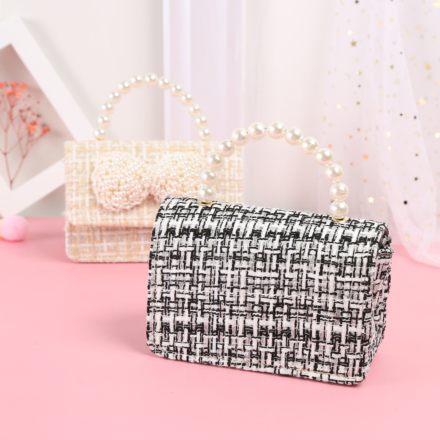 Pearl Bow Trendy Fashion Portable Messenger Dual Purpose