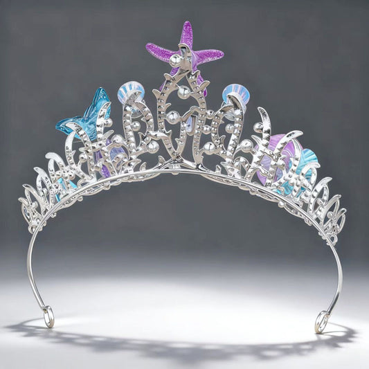 Handmade Starfish Crown With Fish Tail And Shells For Kids Headwear