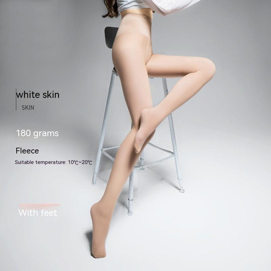 Autumn And Winter Double Layer Superb Fleshcolor Pantynose Women