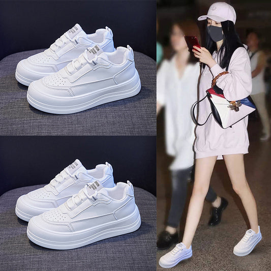 Women's Trendy Thick-soled Sponge Cake Big Toe White Shoes