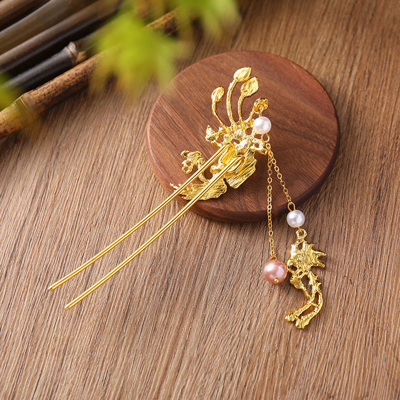Phoenix U-shaped Hairpin Ancient Bun Hair Ornament Hanfu