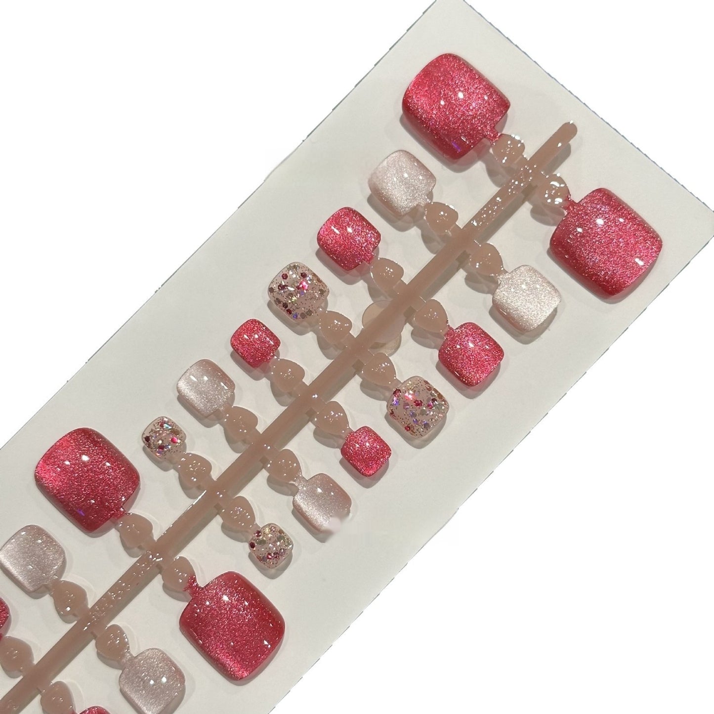 Cat's Eye Heart-shaped Diomand 42 Pieces Toenail Wear Armor