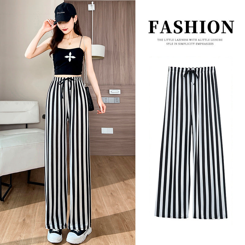 Draping Mopping Pants Straight Ink Painting Dye Pants For Women