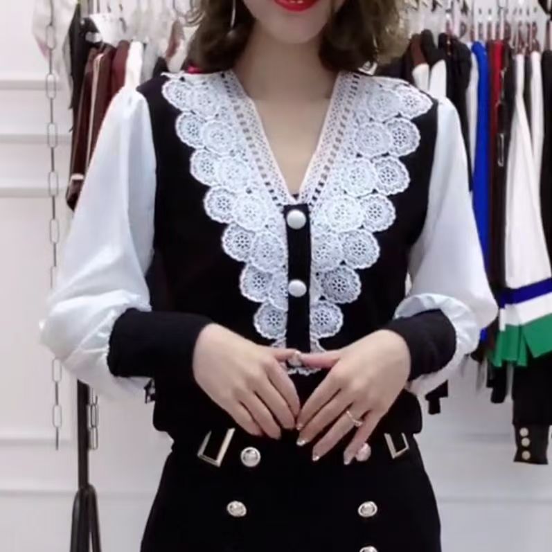 Fashion Lace Chiffon Small Shirt