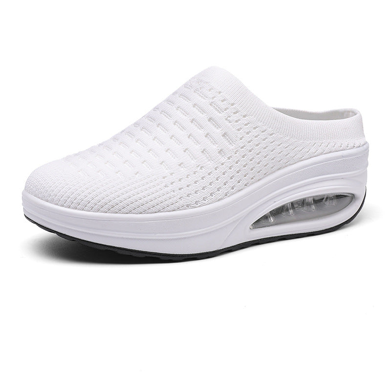 Plus Size Air Cushion Increased Slip-on Wedge Casual Pumps Sports Style Lazy Slippers
