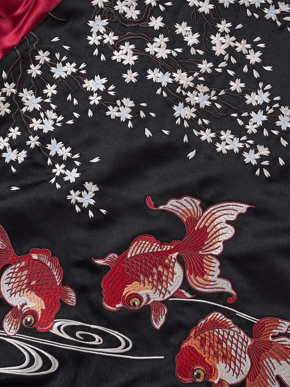 Embroidered Little Goldfish Tiger Mens Jacket Casual Outerwear