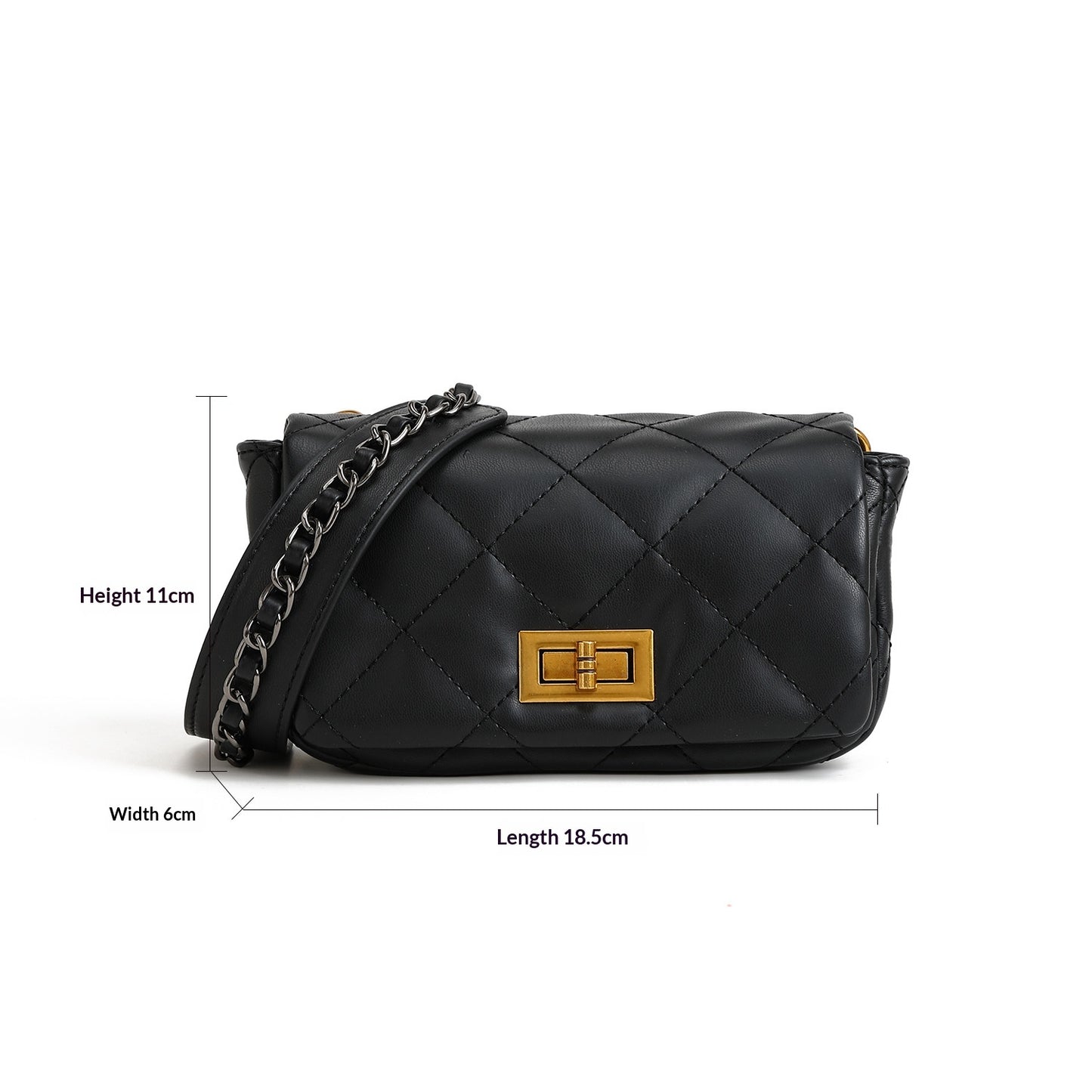 Trendy Mini Square Crossbody Bag With A Chain Shoulder Strap