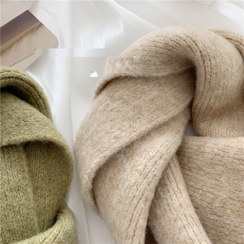 Soft Waxy Knitted Cashmere Warm Scarf Student Girl