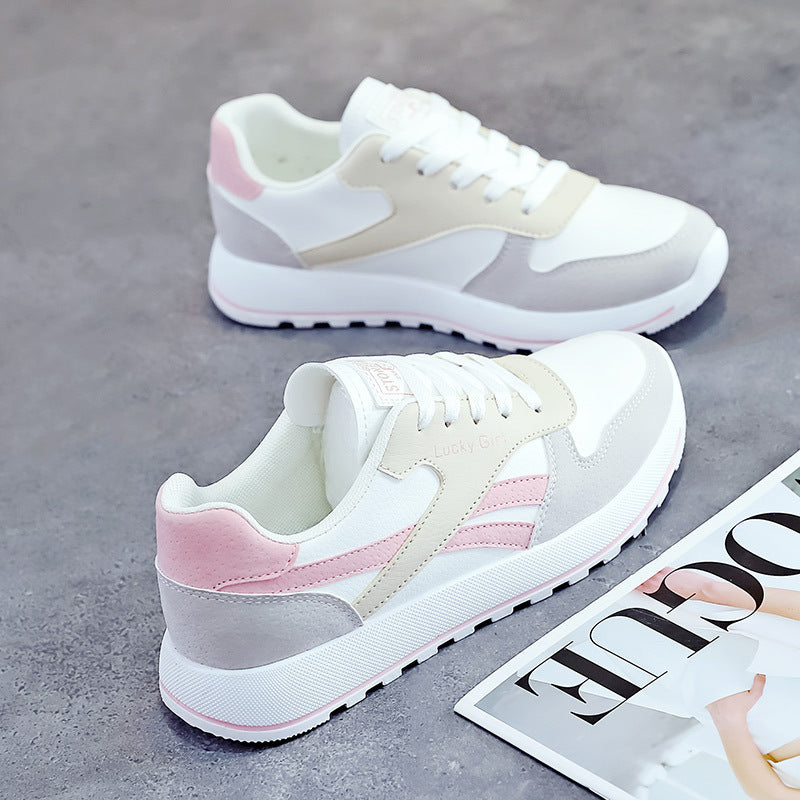 Kvinders nye åndbare sneakers med tyk sål i mesh, der passer til alt