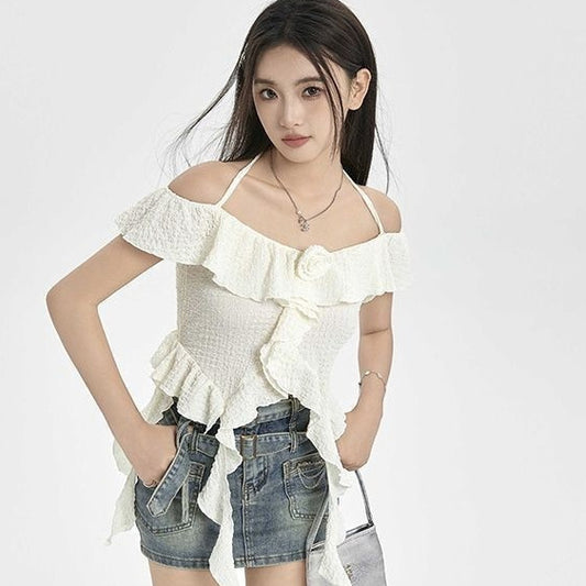 Womens SassySexyFigure-flattering Off-shoulder Top