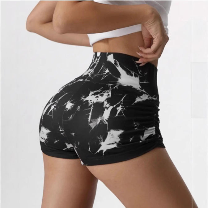 Halloween Skull Print Cropped Pleated Leggings
