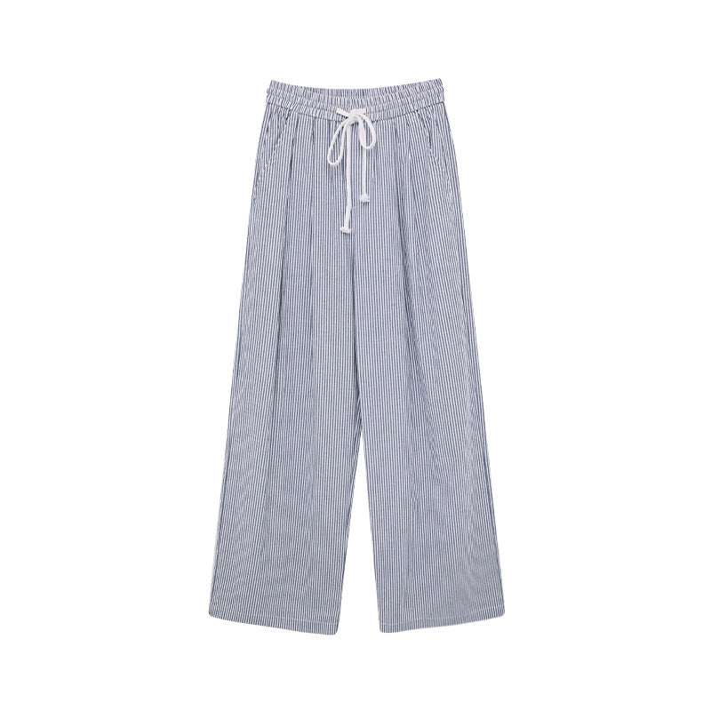 Women's Korean-style Striped Casual Pants Loose Straight Wide Leg
