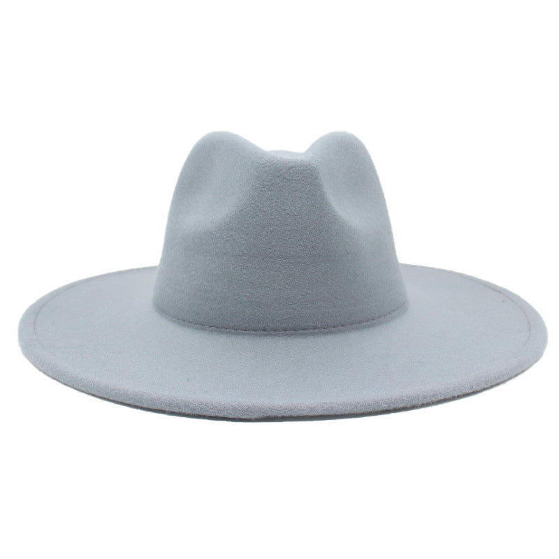Large Brim Solid Color Cashmere Fashion Felt Jazz French Top Hat