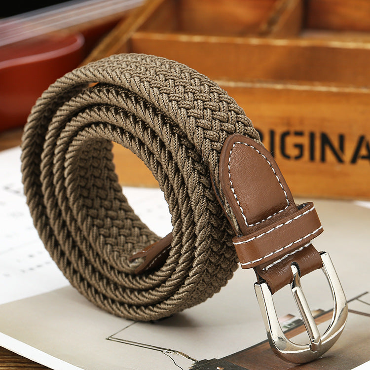 Canvas Belt Belt Elastic Woven Fashion Casual All-match Solid Color Elastic Belt