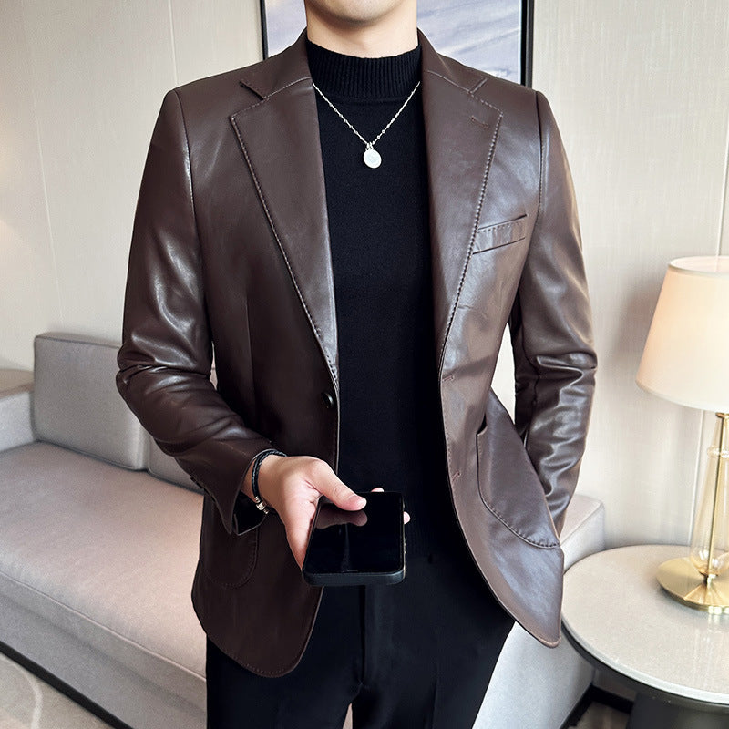 Fashion Solid Color Business Casual Jacket Men
