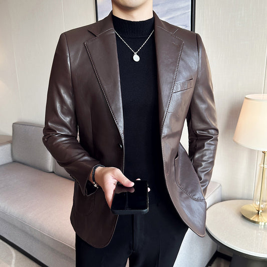 Fashion Solid Color Business Casual Jacket Men