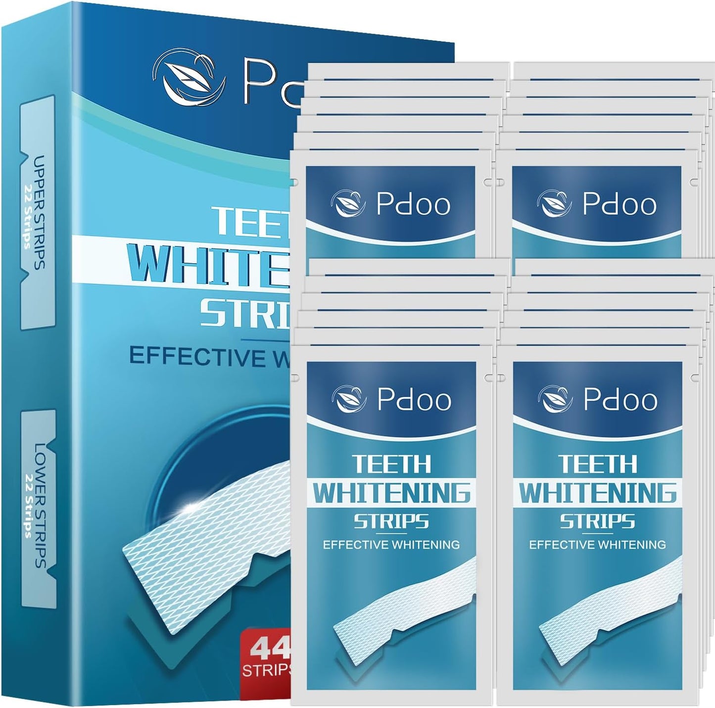 Teeth Whitening Strip 14 Treatments - Whitening Strips for Sensitive People, Fast Remove Smoking, Coffee, Wine Stains, Teeth Brightening Kit Pack of 28 Non-Slip Strips