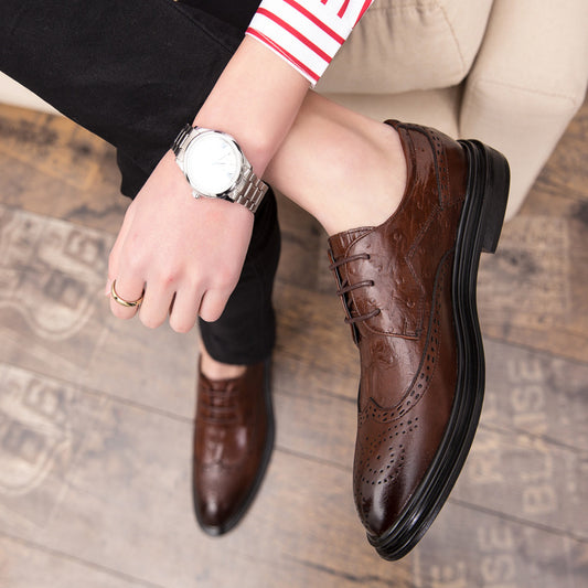 Korean Style Trendy Hair Stylist Leather Shoes