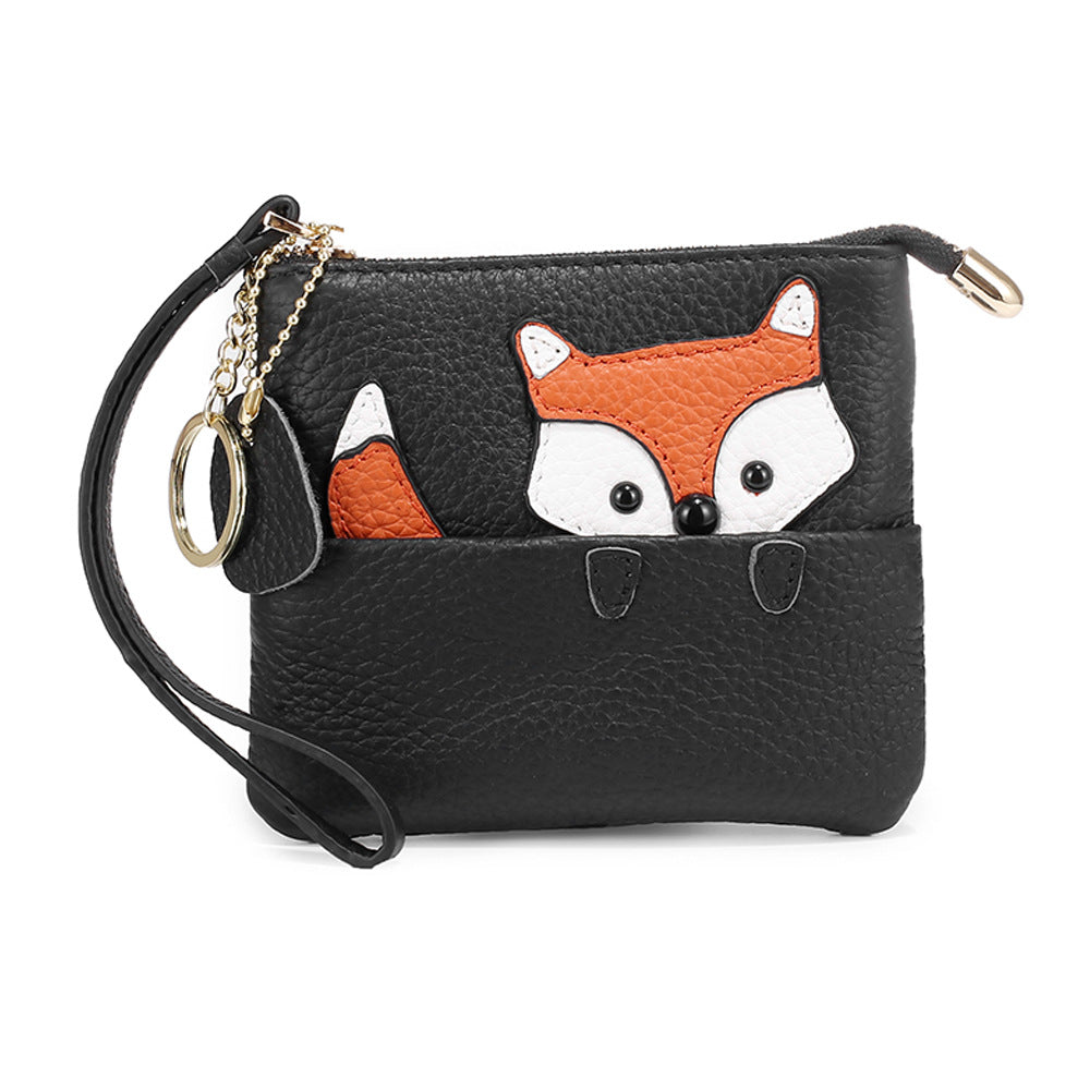 Women's Cute Mini Leather Zipper Small Wallet