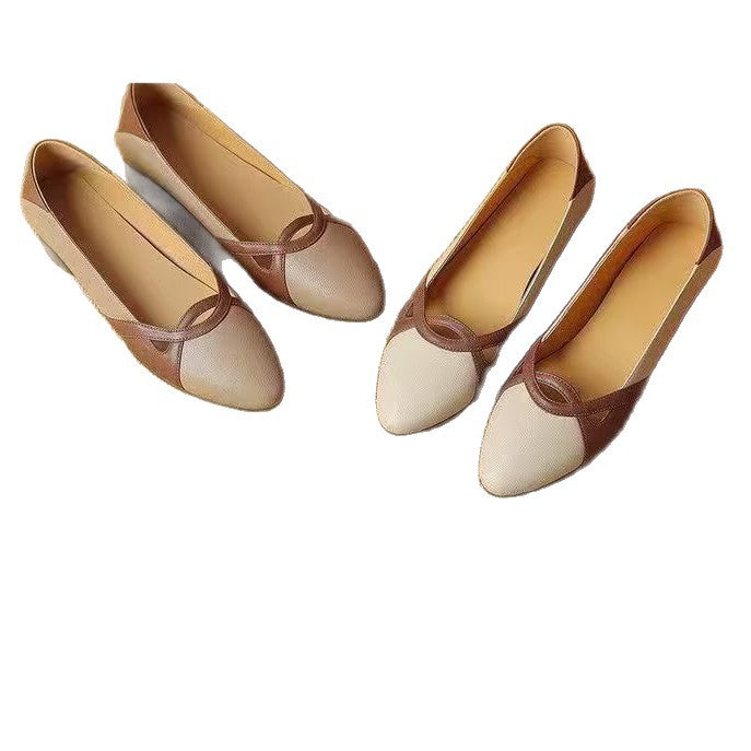 Women's Winter New Pointed-toe Low-cut All-match Leather Shoes