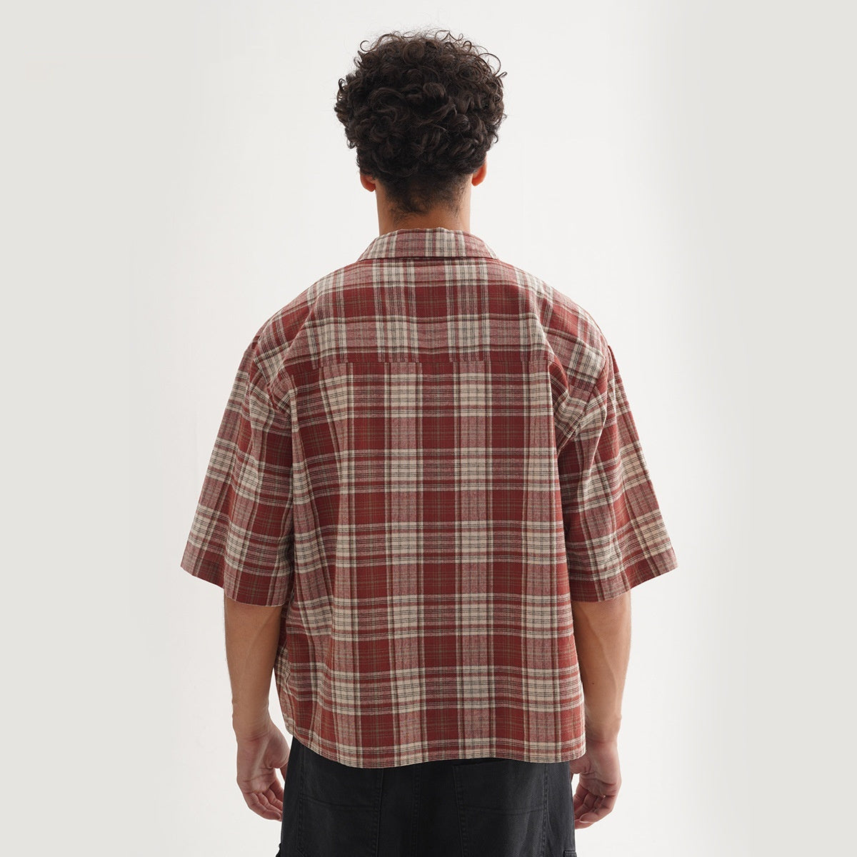 Loose Short Plaid Casual Fashion Short Sleeve Shirt