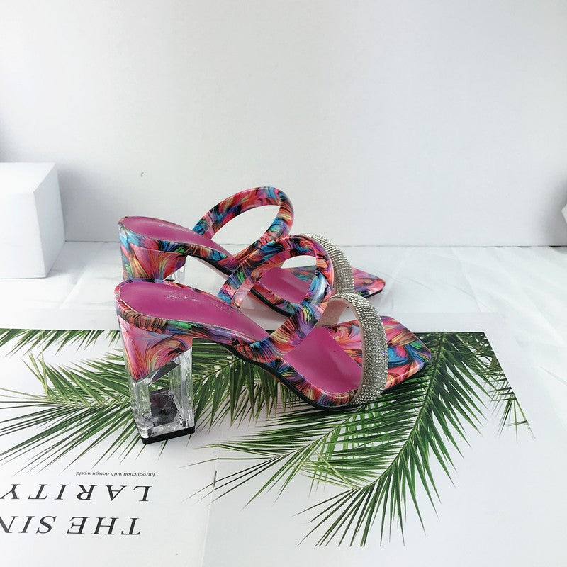 Sandals And Slippers Women's Outer Wear Summer Fashion Word Square Head