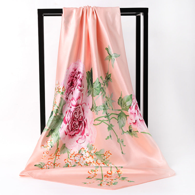 Ladies Versatile Satin Silk Scarf Silk Square Scarf
