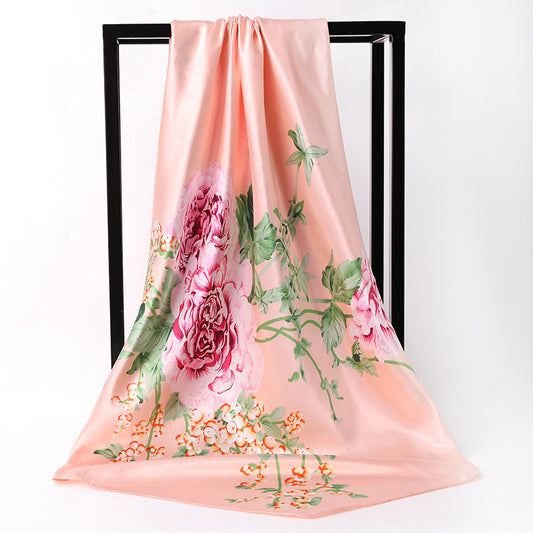 Ladies Versatile Satin Silk Scarf Silk Square Scarf