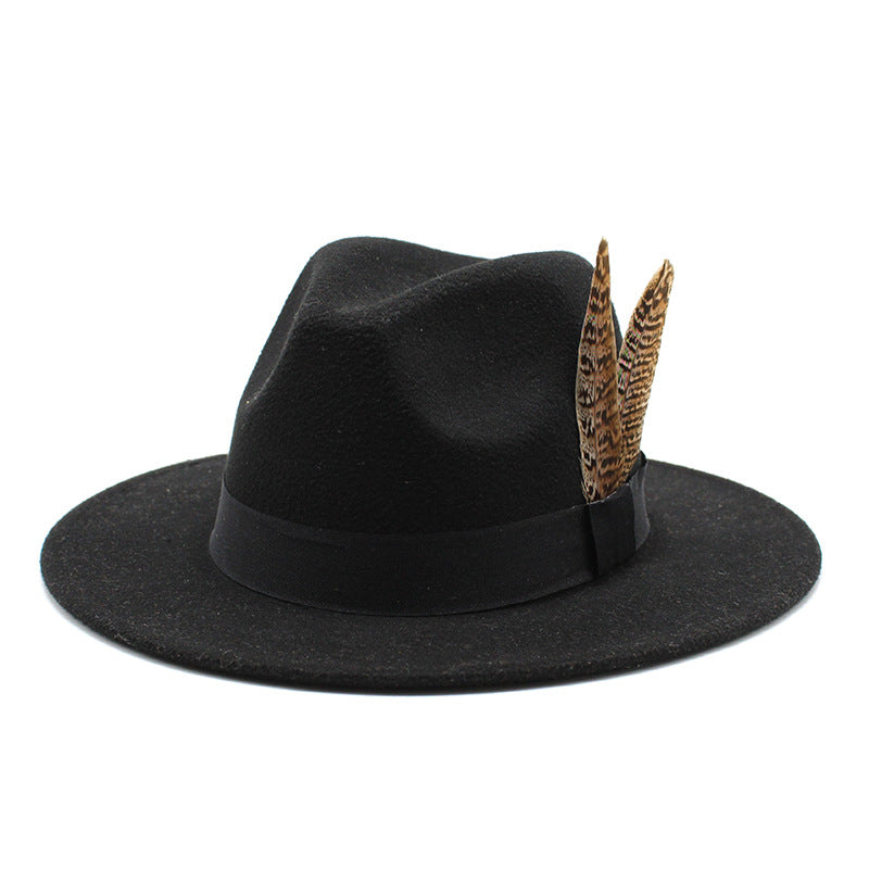 British Style Versatile Flat Border Jazz Hat Woolen