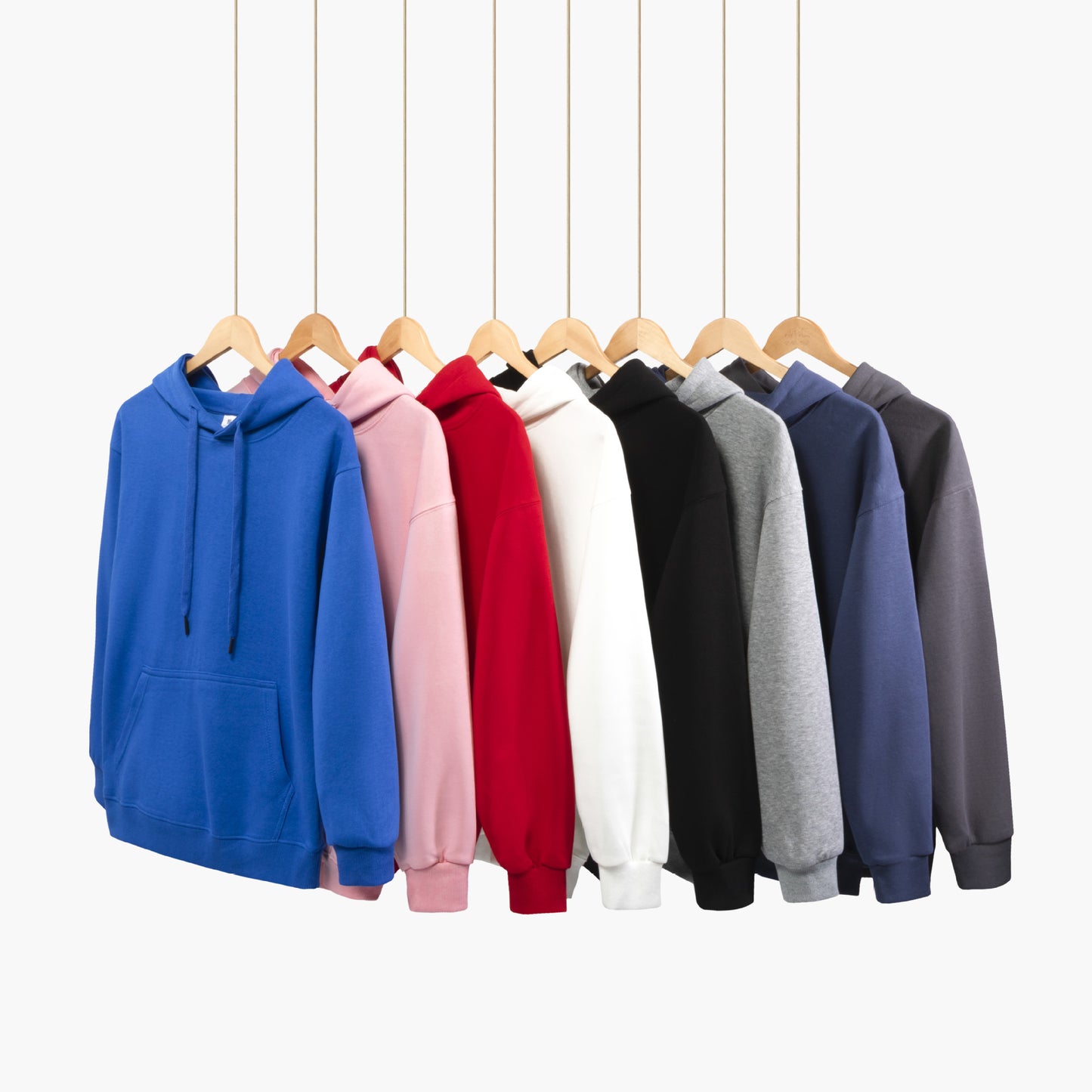 Ensfarvet dobbeltsidet sweater med hætte til kvinder