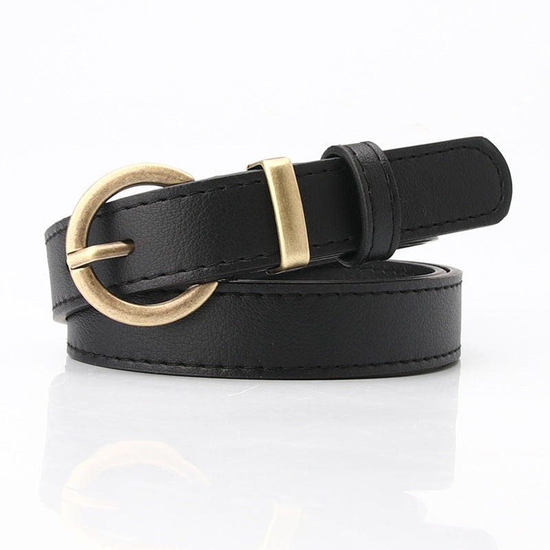Student Trousers With Decorative Belt Women's Casual Pin Buckle Belt