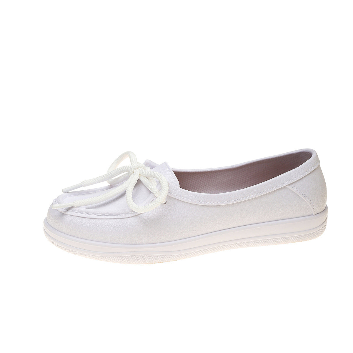 Genuine Leather Soft-Soled Slip-On Loafers Flat Shoes For Middle-Aged And Elderly Women