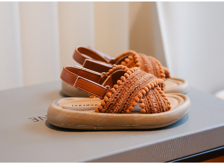 Casual Soft Bottom Children Older Children's Retro Beach Shoes