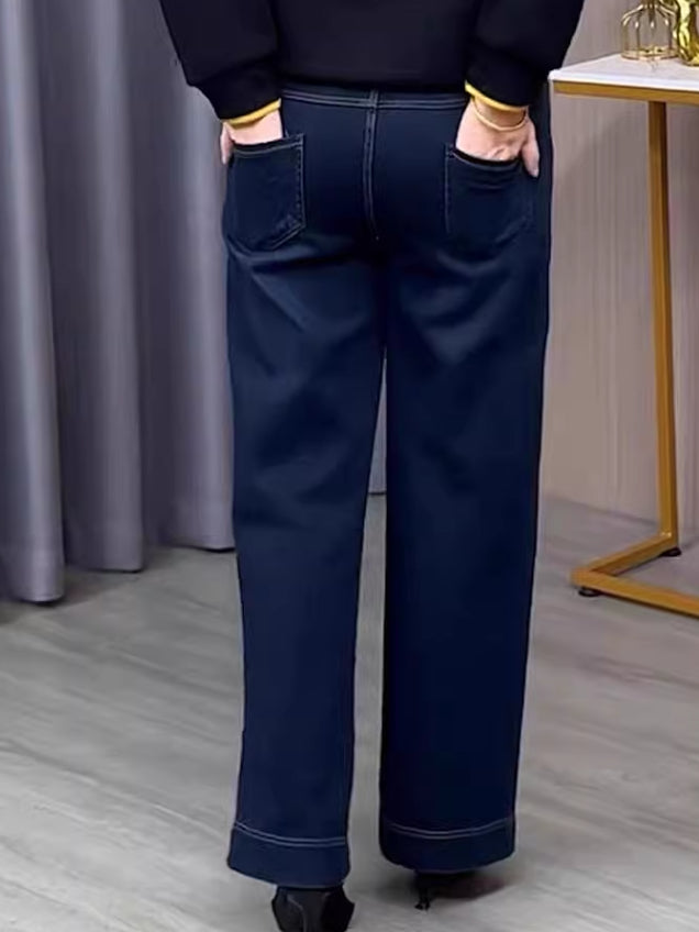Løse Slimmende Vaskede Denimjeans Til Kvinder