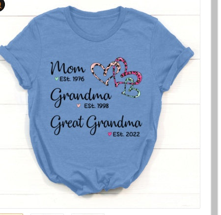 Women's Summer Grandma Alphabet Print Short Sleeves