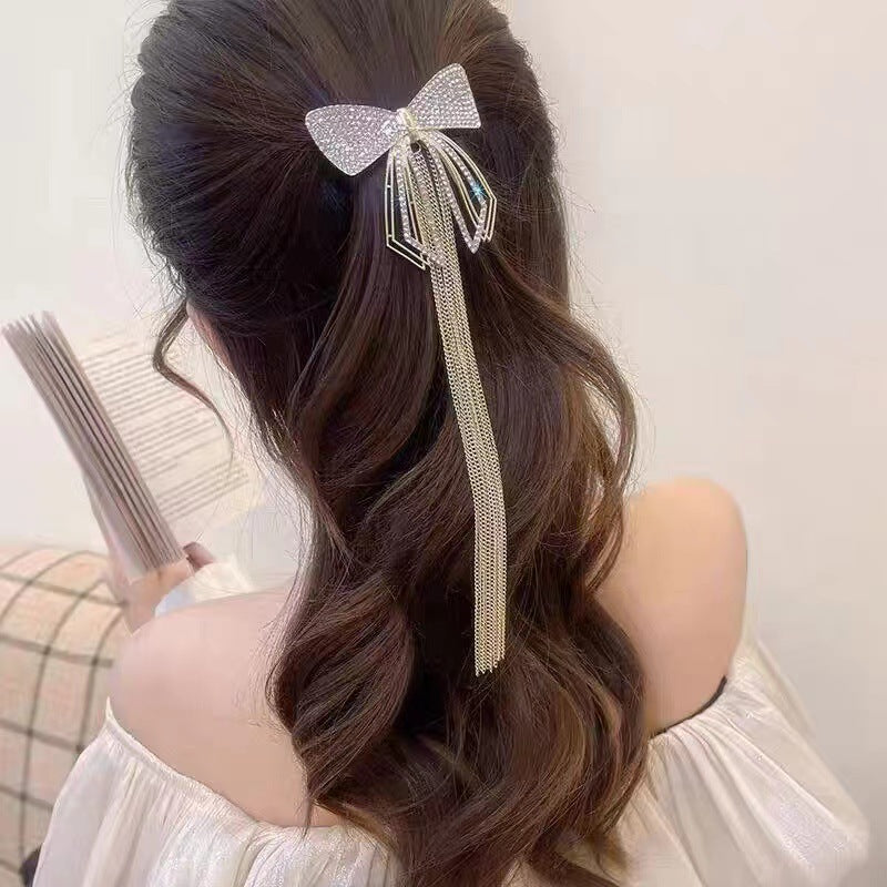 Women's Zinc Alloy Bow Tassel Hairpin Fashion Hair Accessories