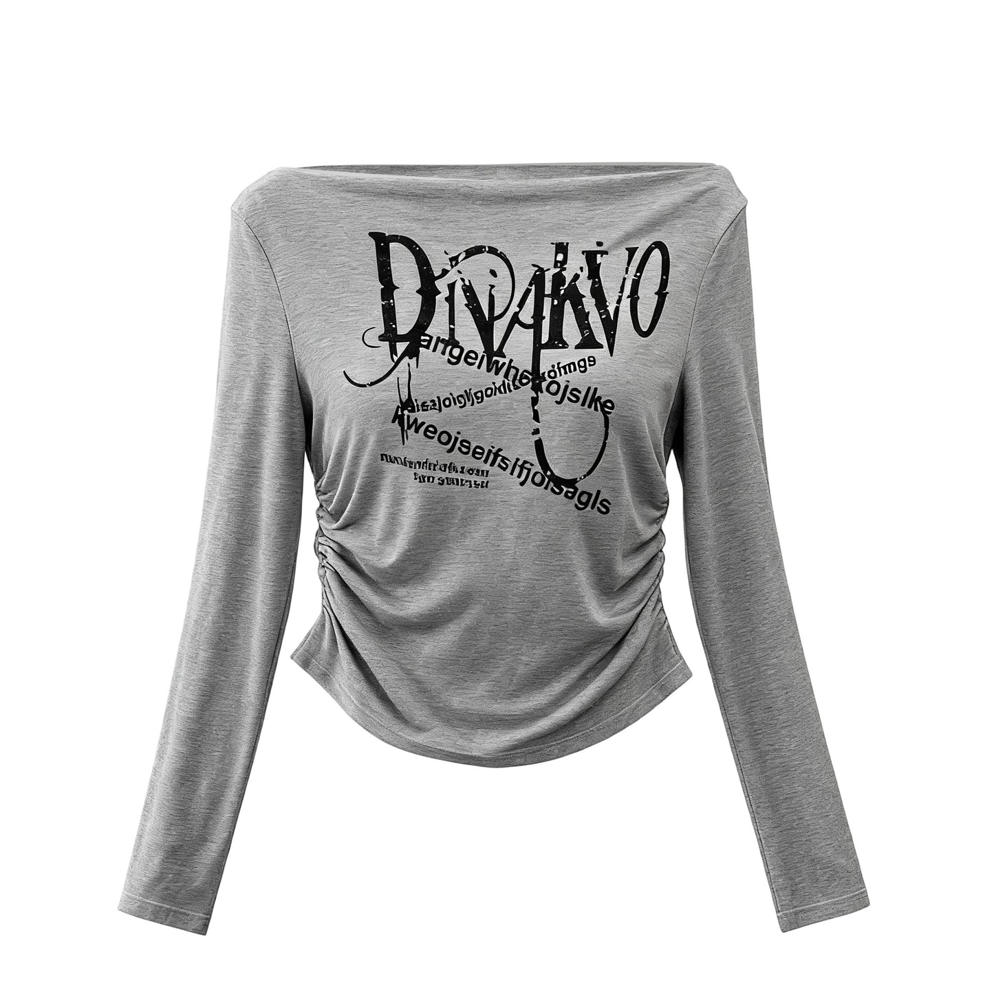 One-shoulder Slanted Shoulder Long Sleeve Slim And Slimming Base Shirt