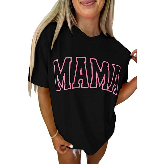 Forår og sommer Ny rund hals kortærmet pullover Dame Fashion Fashion Letters