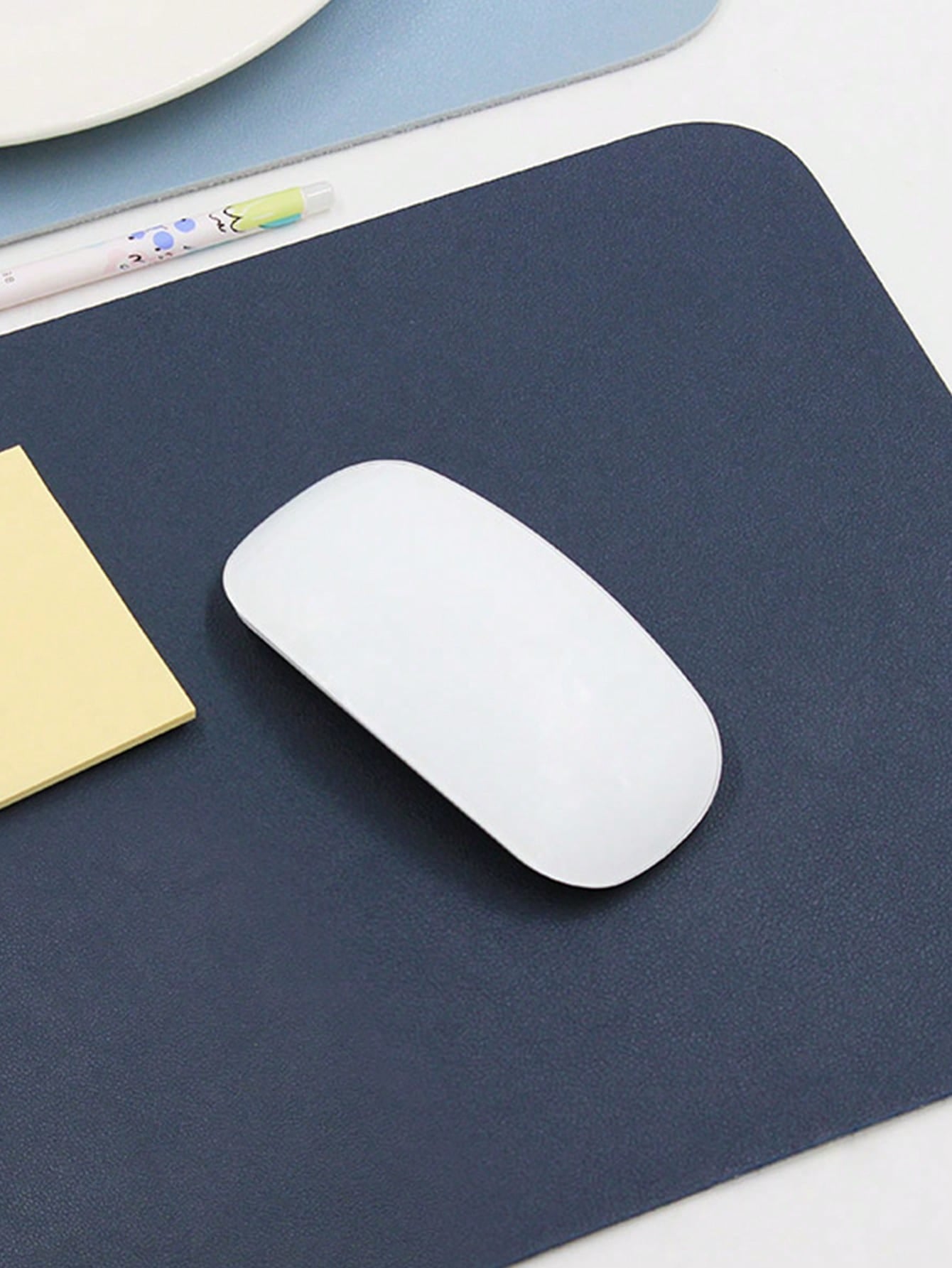 1Pc PU Mouse Mat, Simple Plain Mouse Pad for Students Back to School Gaming Mouse Pad