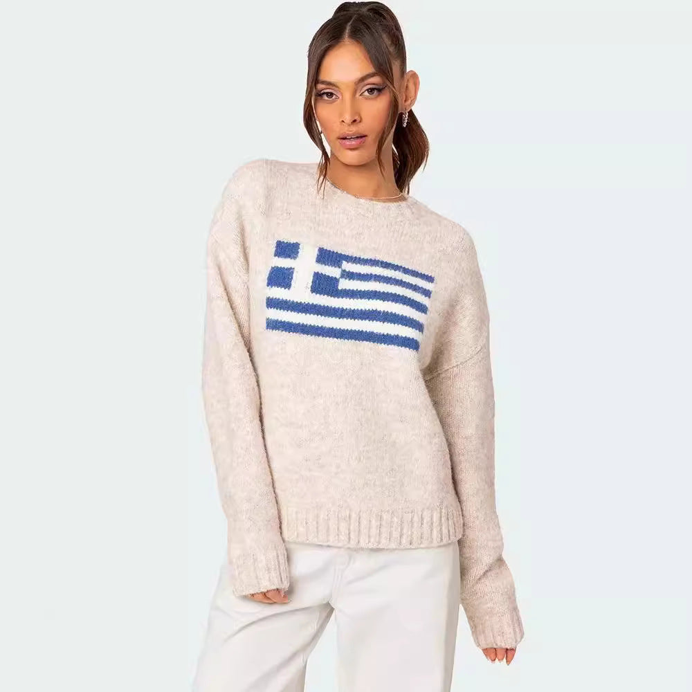 Koreansk stil Harajuku løs, afslappet og smuk sweater