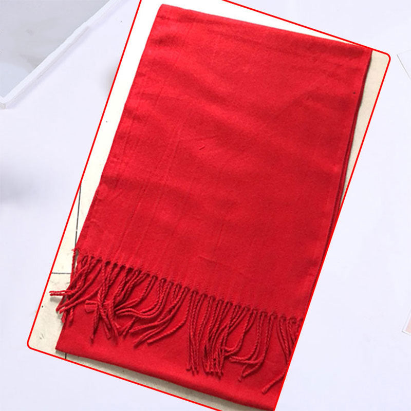 Embroidered Chinese Red Scarf Opening Ceremony Gift
