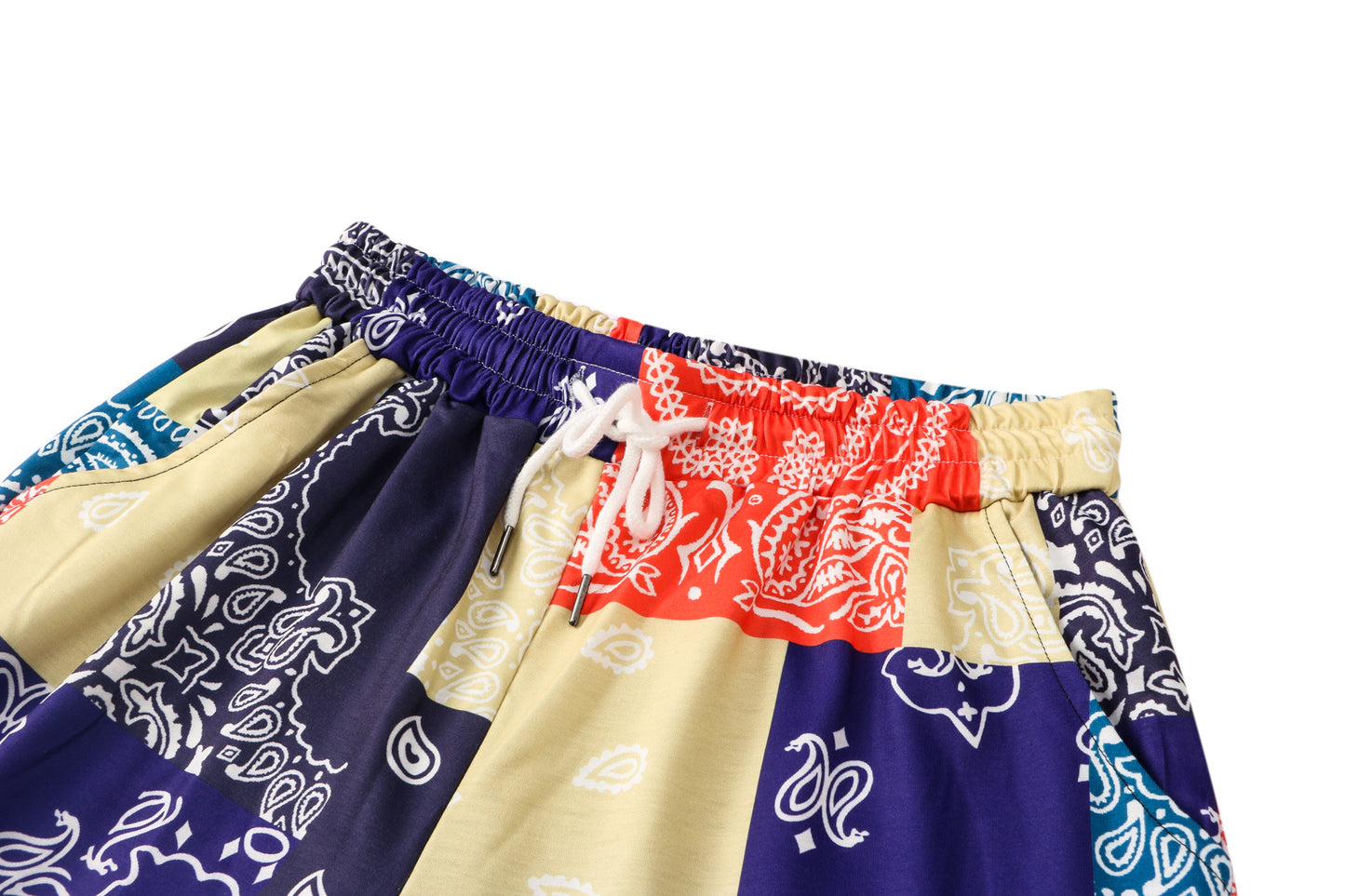 Yellow Cashew Flower Full Printing Nine Minutes Pants Beach Leisure